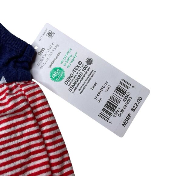 Carter’s Baby Girl Patriotic One Piece Stars And Stripes Size 9 months. New NWT - Picture 5 of 6